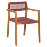 ΠΟΛΥΘΡΟΝΑ CHARLOTTE LH10.9637.06 ΞΥΛΟ TEAK ΦΥΣΙΚΟ & ΡΟΖ ΣΧΟΙΝΙ 59x54x83Y εκ.