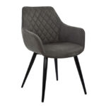 ΠΟΛΥΘΡΟΝΑ MANDO LH10.8006.10 ΜΕ ΓΚΡΙ NUBUCK ΥΦΑΣΜΑ 60x60x84 εκ.