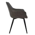 ΠΟΛΥΘΡΟΝΑ MANDO LH10.8006.10 ΜΕ ΓΚΡΙ NUBUCK ΥΦΑΣΜΑ 60x60x84 εκ. - Image 4