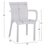 ΠΟΛΥΘΡΟΝΑ ΠΟΛΥΠΡΟΠΥΛΕΝΙΟΥ RATTAN ΠΟΔΙ ALU LH10.5591.01 ΧΡΩΜΑ ΛΕΥΚΟ 60x60x82 cm - Image 2