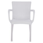 ΠΟΛΥΘΡΟΝΑ ΠΟΛΥΠΡΟΠΥΛΕΝΙΟΥ RATTAN ΠΟΔΙ ALU LH10.5591.01 ΧΡΩΜΑ ΛΕΥΚΟ 60x60x82 cm - Image 3