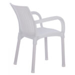 ΠΟΛΥΘΡΟΝΑ ΠΟΛΥΠΡΟΠΥΛΕΝΙΟΥ RATTAN ΠΟΔΙ ALU LH10.5591.01 ΧΡΩΜΑ ΛΕΥΚΟ 60x60x82 cm - Image 5