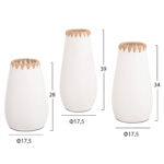 ΣΕΤ 3ΤΜΧ ΔΙΑΚΟΣΜΗΤΙΚΑ ΒΑΖΑ LH10.4373 ΤΕΡΑΚΟΤΑ ΣΕ ΛΕΥΚΟ ΜΕ ΠΛΕΞΗ ΨΑΘΑΣ ΣΤΟ ΣΤΟΜΙΟ - Image 2