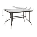 ΣΕΤ 5 ΤΜΧ ΤΡΑΠΕΖΙ ΜΕΤΑΛΛΙΚΟ 120Χ70Χ71Υ ΜΕ ΠΟΛΥΘΡΟΝΕΣ LEON ΜΕΤΑΛΛΙΚΕΣ ΚΑΦΕ LH10.10565.02 - Image 2