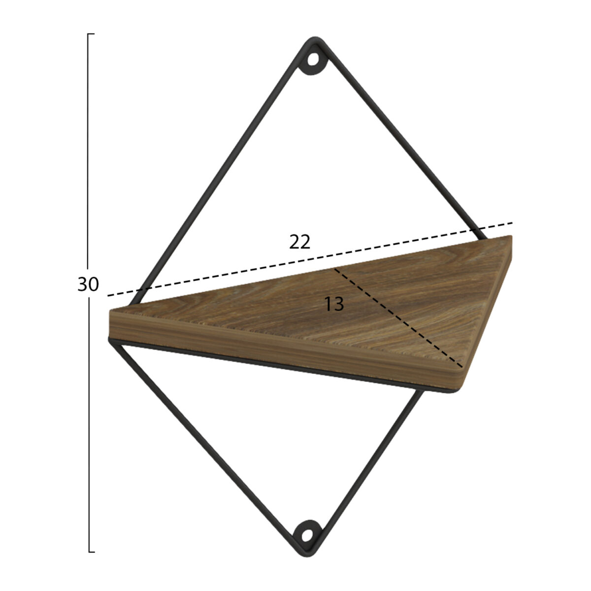ΣΕΤ ΡΑΦΙΑ ΤΟΙΧΟΥ EVERLEIGH LH10.8951.11 ΜΕΤΑΛΛΟ ΜΑΥΡΟ-ΜΕΛΑΜΙΝΗ ΦΥΣΙΚΟ 22x13x30Υεκ. - Image 2