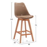 ΣΚΑΜΠO ΜΠΑΡ VEGAS LH10.8000.45 ΣΕ ΚΑΠΟΥΤΣΙΝΟ 48x58x105Υ εκ. - Image 2