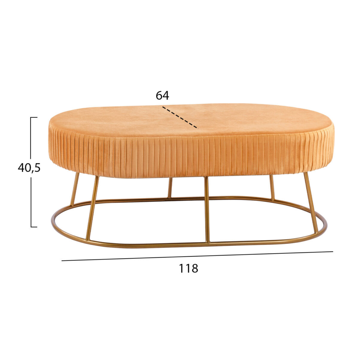 ΣΚΑΜΠΟ ΠΑΓΚΑΚΙ ALINAFE LH10.8635.09 ΑΠΟ ΧΡΥΣΟ ΒΕΛΟΥΔΟ ΜΕ ΧΡΥΣΗ ΒΑΣΗ 118Χ64Χ40,5Y εκ. - Image 2