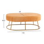 ΣΚΑΜΠΟ ΠΑΓΚΑΚΙ ALINAFE LH10.8635.09 ΑΠΟ ΧΡΥΣΟ ΒΕΛΟΥΔΟ ΜΕ ΧΡΥΣΗ ΒΑΣΗ 118Χ64Χ40,5Y εκ. - Image 2