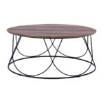 ΤΡΑΠΕΖΑΚΙ ΣΑΛΟΝΙΟΥ ZENA LH10.8690 MDF TOP ΜΕ ΜΕΤΑΛΛΙΚΟ ΜΑΥΡΟ ΣΚΕΛΕΤΟ Φ90Χ40Υ εκ.