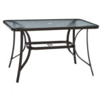 ΤΡΑΠΕΖΙ BRAVO ΜΕΤΑΛΛΙΚΟ ΚΑΦΕ ΓΥΑΛ.ΕΠΙΦΑΝΕΙΑ ΜΕ ΤΡΥΠΑ ΟΜΠΡΕΛΑΣ 120Χ70Χ72Υεκ.LH10.5021.12