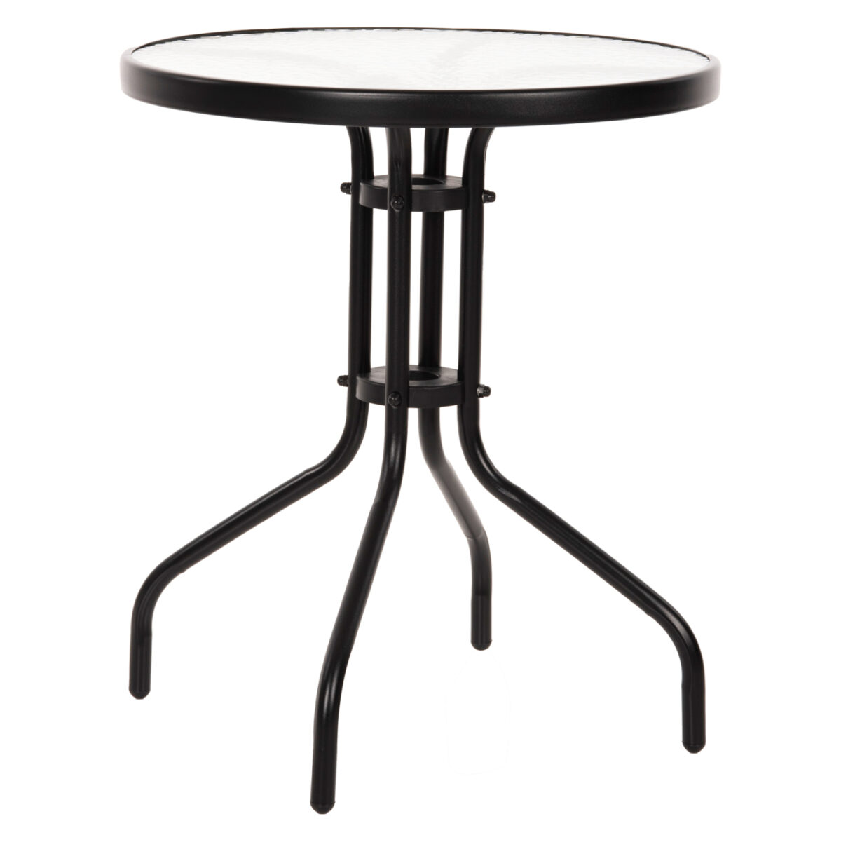 trapezi-fb9507903-metalliko-mayro-me-gya ΤΡΑΠΕΖΙ LIMA Φ60x68Υεκ. ΜΕΤΑΛΛΙΚΟ ΜΑΥΡΟ ΜΕ ΓΥΑΛΙΝΗ ΕΠΙΦΑΝΕΙΑ LH10.5079.03 - Image 1