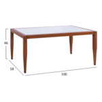 ΤΡΑΠΕΖΙ MEIR ΣΑΛΟΝΙΟΥ ΑΛΟΥΜΙΝΙΟΥ BAMBOO LOOK ΜΕ ΓΥΑΛΙ 100Χ58Χ46 LH10.5551.01 - Image 2