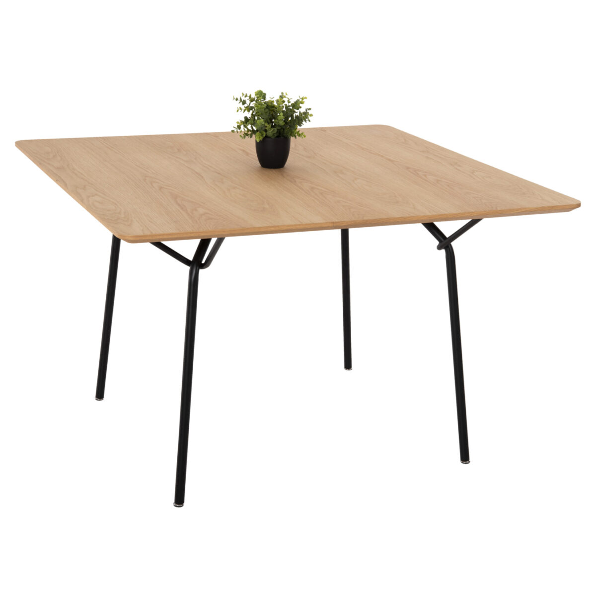 ΤΡΑΠΕΖΙ ΤΡΑΠΕΖΑΡΙΑΣ TRENK LH10.9614.01 MDF ΜΕ ΚΑΠΛΑΜΑ ΔΡΥΟΣ ΦΥΣΙΚΟ-ΜΑΥΡΟ ΜΕΤΑΛΛΟ 120x120x75Υεκ. - Image 1