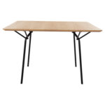 ΤΡΑΠΕΖΙ ΤΡΑΠΕΖΑΡΙΑΣ TRENK LH10.9614.01 MDF ΜΕ ΚΑΠΛΑΜΑ ΔΡΥΟΣ ΦΥΣΙΚΟ-ΜΑΥΡΟ ΜΕΤΑΛΛΟ 120x120x75Υεκ. - Image 3