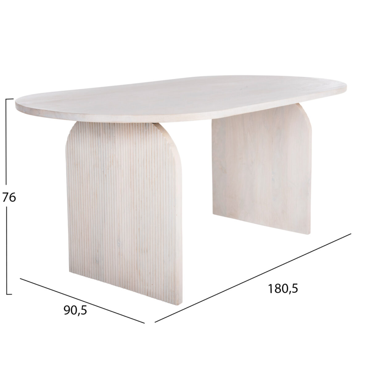 ΤΡΑΠΕΖΙ ΤΡΑΠΕΖΑΡΙΑΣ ΟΒΑΛ ΗΟΝΚΥ LH10.9690 ΜΑΣΙΦ ΞΥΛΟ MANGO ΣΕ ΛΕΥΚΟ 180,5x90,5x76Υεκ. - Image 2