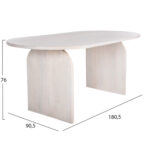 ΤΡΑΠΕΖΙ ΤΡΑΠΕΖΑΡΙΑΣ ΟΒΑΛ ΗΟΝΚΥ LH10.9690 ΜΑΣΙΦ ΞΥΛΟ MANGO ΣΕ ΛΕΥΚΟ 180,5x90,5x76Υεκ. - Image 2