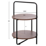 ΒΟΗΘΗΤΙΚΟ ΤΡΑΠΕΖΙ SYLO LH10.9618.02 MDF ΣΕ ΚΑΡΥΔΙ-ΜΑΥΡΟ ΜΕΤΑΛΛΟ Φ44x66Υεκ. - Image 2