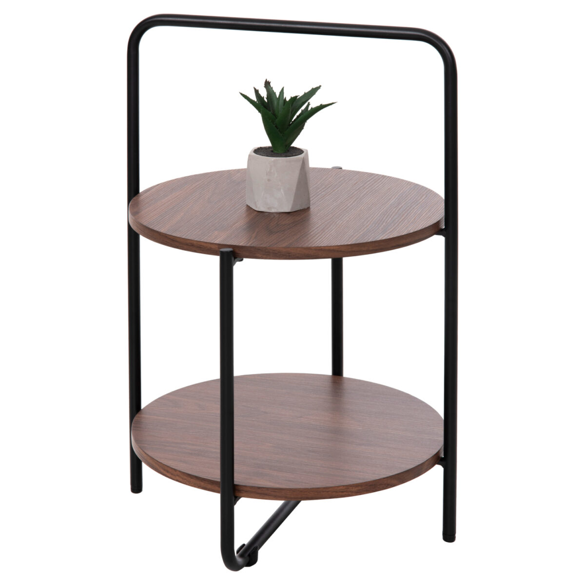 ΒΟΗΘΗΤΙΚΟ ΤΡΑΠΕΖΙ SYLO LH10.9618.02 MDF ΣΕ ΚΑΡΥΔΙ-ΜΑΥΡΟ ΜΕΤΑΛΛΟ Φ44x66Υεκ. - Image 1