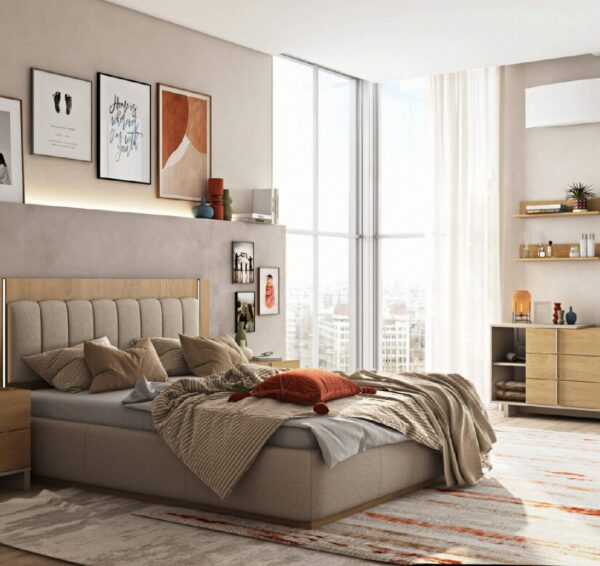 krevati komodina domi fabric mpaoulo collection lightoak