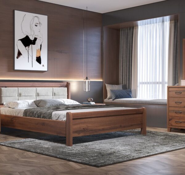 myluxurybed set 1016D γκρι ανοιχτο καρυδι νεο 1