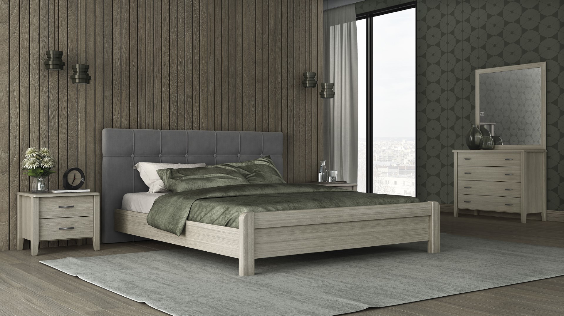 myluxurybed set 1055 γκρι σκουρο.