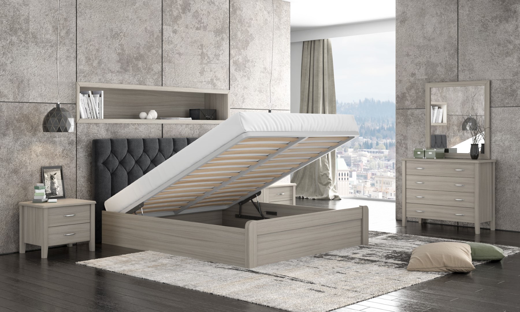 myluxurybed set 1056 μαυρο open