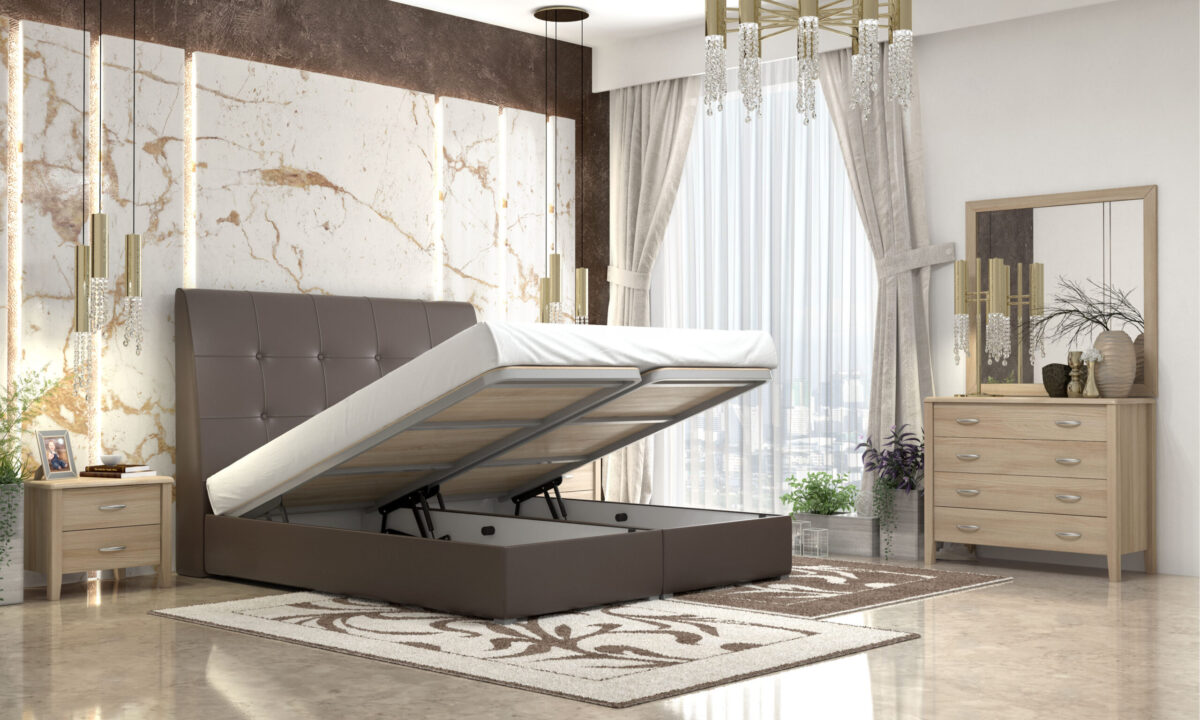 myluxurybed set 1060 καφε open