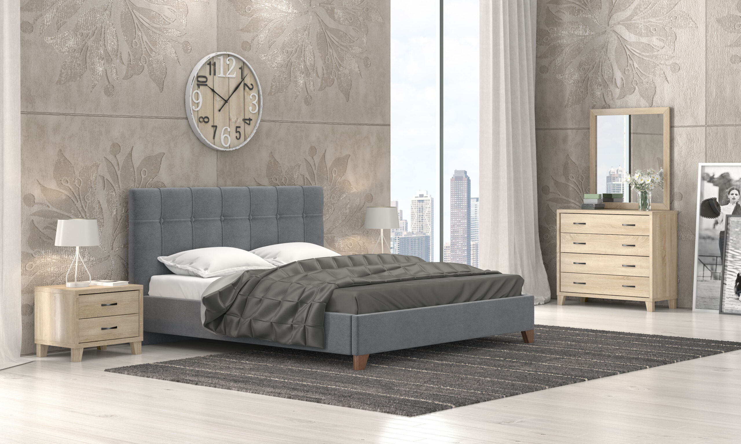 myluxurybed set 1062 γκρι σκουρο λαττε