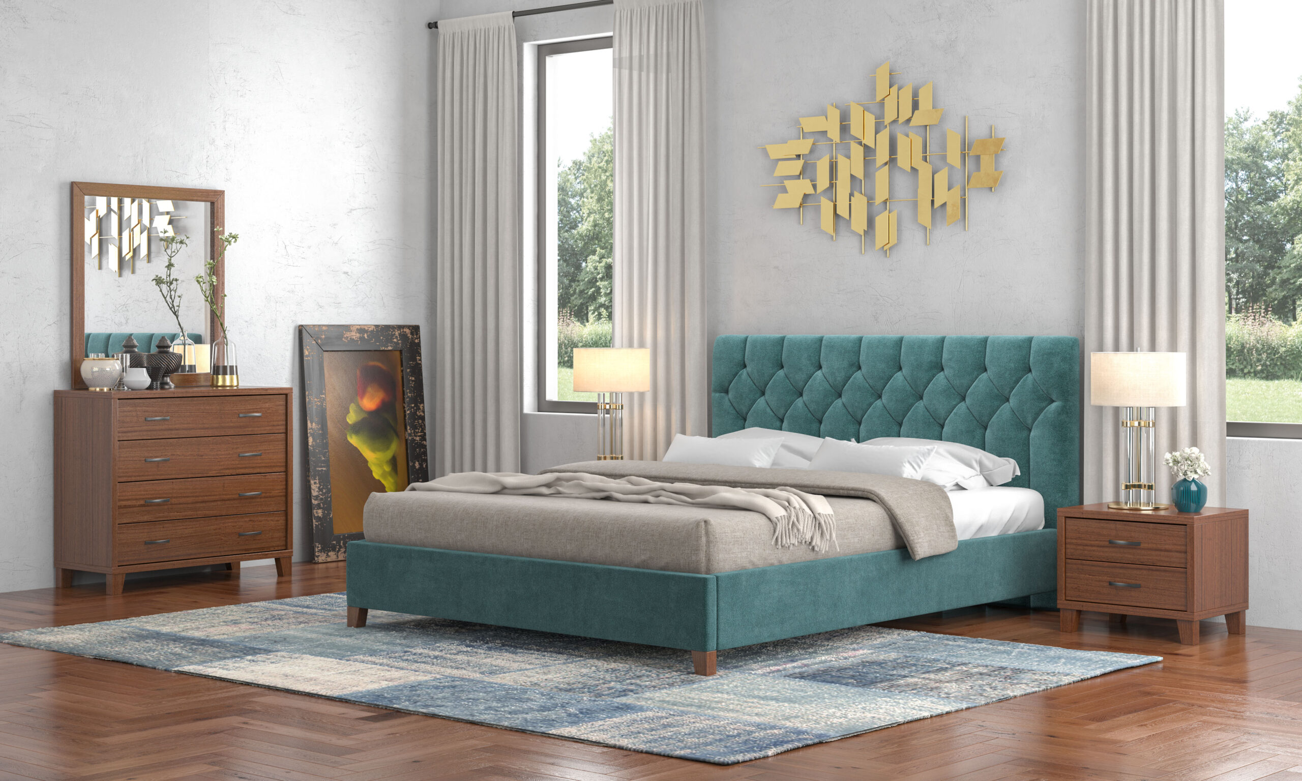 myluxurybed set 1063 πετρολ καρυδι