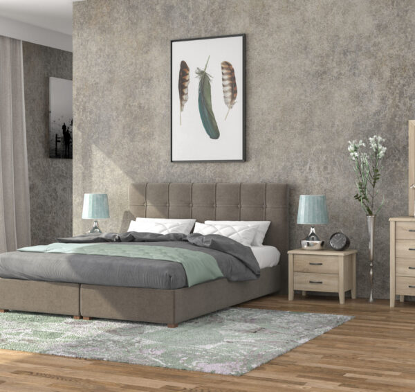 myluxurybed set 1066 γκρι ανοιχτο λαττε