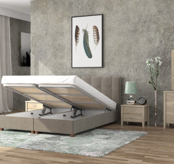 myluxurybed set 1066 γκρι ανοιχτο λαττε open .
