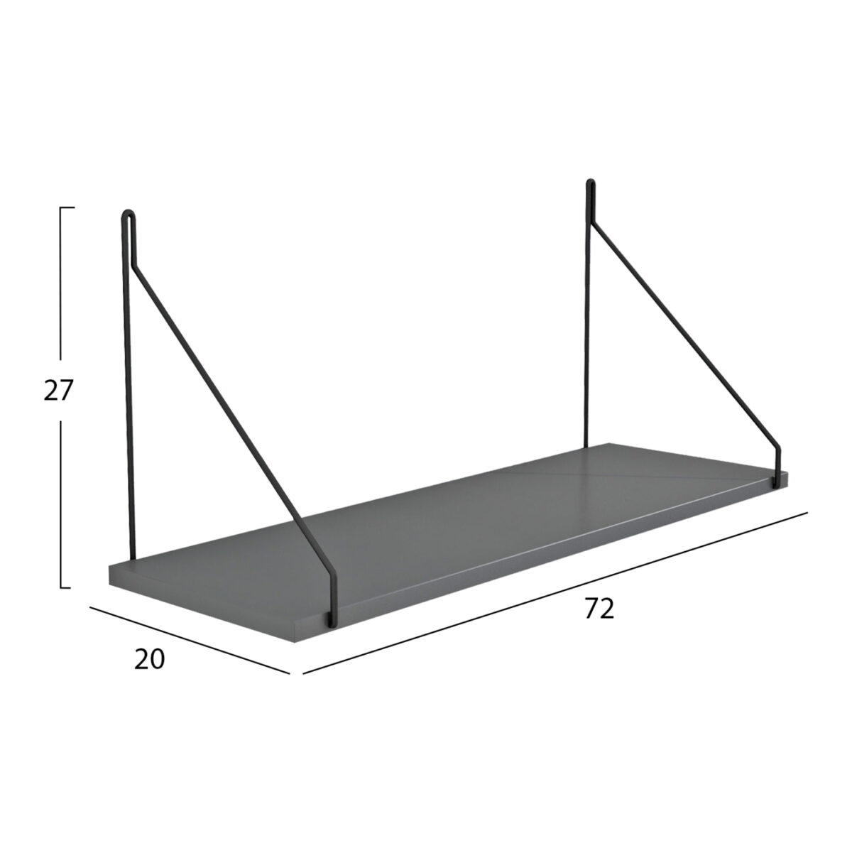 ΡΑΦΙ ΤΟΙΧΟΥ AGILAN ΜΕΛΑΜΙΝΗΣ LH10.9183.20 ΓΚΡΙ 72x20x27Y εκ. - Image 2