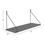 ΡΑΦΙ ΤΟΙΧΟΥ AGILAN ΜΕΛΑΜΙΝΗΣ LH10.9183.20 ΓΚΡΙ 72x20x27Y εκ. - Image 2