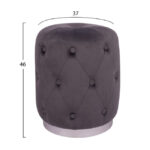 ΣΚΑΜΠΟ TORRIE LH10.8405.01 ΓΚΡΙ ΒΕΛΟΥΔΟ ΜΕ ΑΣΗΜΙ ΒΑΣΗ Φ37x46Υ εκ. - Image 2