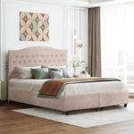 ΚΡΕΒΑΤΙ MALENA LH10.638.22 ΜΠΕΖ ΥΦΑΣΜΑ Τ. NUBUCK ΓΙΑ ΣΤΡΩΜΑ 150x200εκ. - Image 2