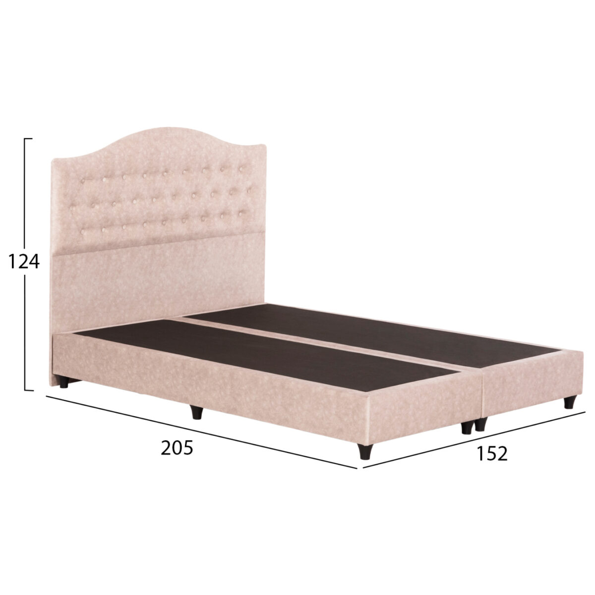 ΚΡΕΒΑΤΙ MALENA LH10.638.22 ΜΠΕΖ ΥΦΑΣΜΑ Τ. NUBUCK ΓΙΑ ΣΤΡΩΜΑ 150x200εκ. - Image 3