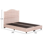 ΚΡΕΒΑΤΙ MALENA LH10.638.22 ΜΠΕΖ ΥΦΑΣΜΑ Τ. NUBUCK ΓΙΑ ΣΤΡΩΜΑ 150x200εκ. - Image 3