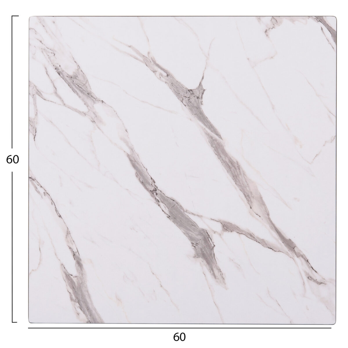 ΕΠΙΦΑΝΕΙΑ ΤΡΑΠΕΖΙΟΥ HPL GLOSSΥ LH10.6363.01 ΤΕΤΡΑΓΩΝΗ COMPACT ΛΕΥΚΟ ΜΑΡΜΑΡΟ 60x60x1.5εκ - Image 2