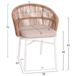 ΠΟΛΥΘΡΟΝΑ ΑΛΟΥΜΙΝΙΟΥ ORIN LH10.6265.02 ΛΕΥΚΗ-P.E.RATTAN ΦΥΣΙΚΟ-ΜΠΕΖ ΜΑΞΙΛΑΡΙΑ 58x61x75Υ - Image 2