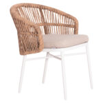 ΠΟΛΥΘΡΟΝΑ ΑΛΟΥΜΙΝΙΟΥ ORIN LH10.6265.02 ΛΕΥΚΗ-P.E.RATTAN ΦΥΣΙΚΟ-ΜΠΕΖ ΜΑΞΙΛΑΡΙΑ 58x61x75Υ