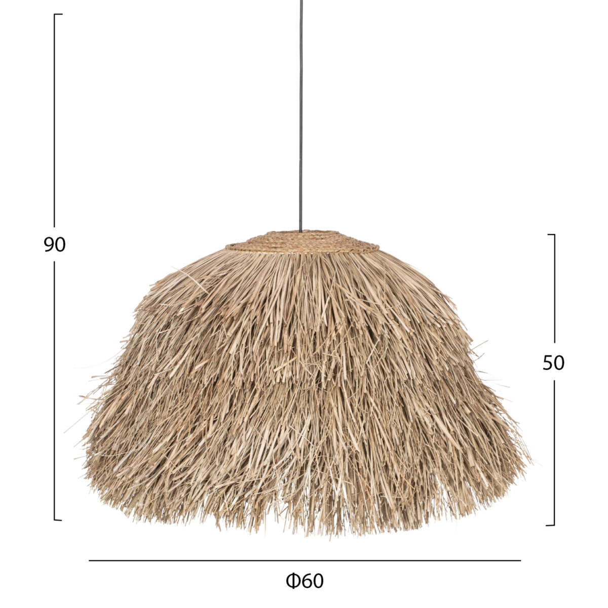 ΦΩΤΙΣΤΙΚΟ ΟΡΟΦΗΣ ΜΕ ΣΧΗΜΑ ΘΑΜΝΟΥ ΑΠΟ PANDAN GRASS ΣΕ ΦΥΣΙΚΟ LH10.7775 60x60x50Yεκ. - Image 2