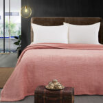 MLH Κουβέρτα μονόχρωμη υπέρδιπλη Fleece Art 11551 220x240 Ροδακινί