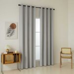 MLH Κουρτίνα Full Blackout σκίασης με 8 κρίκους Total Art 8446 140x270 Ασημί - Image 3