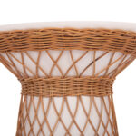 ΒΟΗΘΗΤΙΚΟ ΤΡΑΠΕΖΙ ΣΤΡΟΓΓΥΛΟ DELIA LH10.18167.02 FIBER CEMENT ΛΕΥΚΟ & RATTAN Φ40x45Υεκ - Image 5