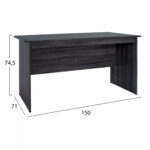 ΓΡΑΦΕΙΟ ΜΕΛΑΜΙΝΗΣ HAYDEN 150x71x74,5 LH10.2284.01 ΣΕ ΑΝΘΡΑΚΙ ΧΡΩΜΑ - Image 2