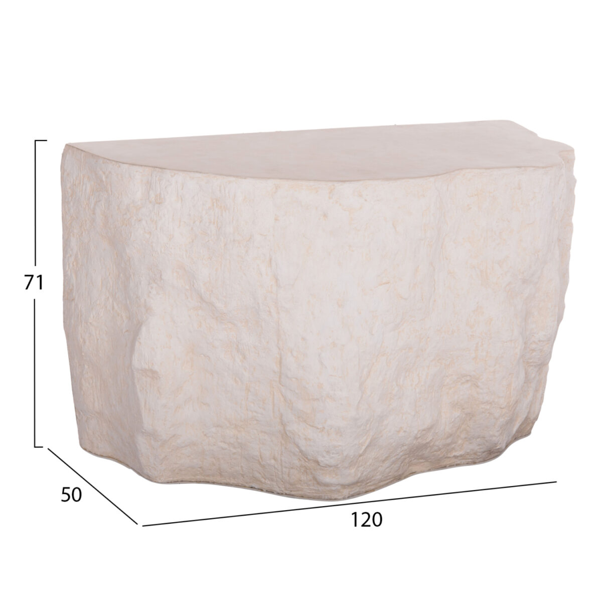 ΚΟΝΣΟΛΑ ΒΡΑΧΟΣ INTERON LH10.18152.02 FIBER CEMENT ΣΕ ΛΕΥΚΟ--120x50x71Υεκ. - Image 2