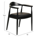 ΠΟΛΥΘΡΟΝΑ ΤΡΑΠΕΖΑΡΙΑΣ ADOR LH10.9948.02 RUBBERWOOD ΚΑΙ PU-ΜΑΥΡΟ 62x54x76,5Υεκ - Image 2