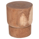 ΣΚΑΜΠΟ-ΤΡΑΠΕΖΑΚΙ ΚΥΛΙΝΔΡΙΚΟ FEBRY LH10.9909 ΜΑΣΙΦ ΞΥΛΟ SUAR ΦΥΣΙΚΟ Φ40x46Υεκ. - Image 4