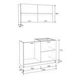 ΣΥΝΘΕΣΗ ΚΟΥΖΙΝΑΣ BLAINE ΜΕΛΑΜΙΝΗ ΓΚΡΙ LH10.2439.10 120x46-29,2εκ. - Image 2