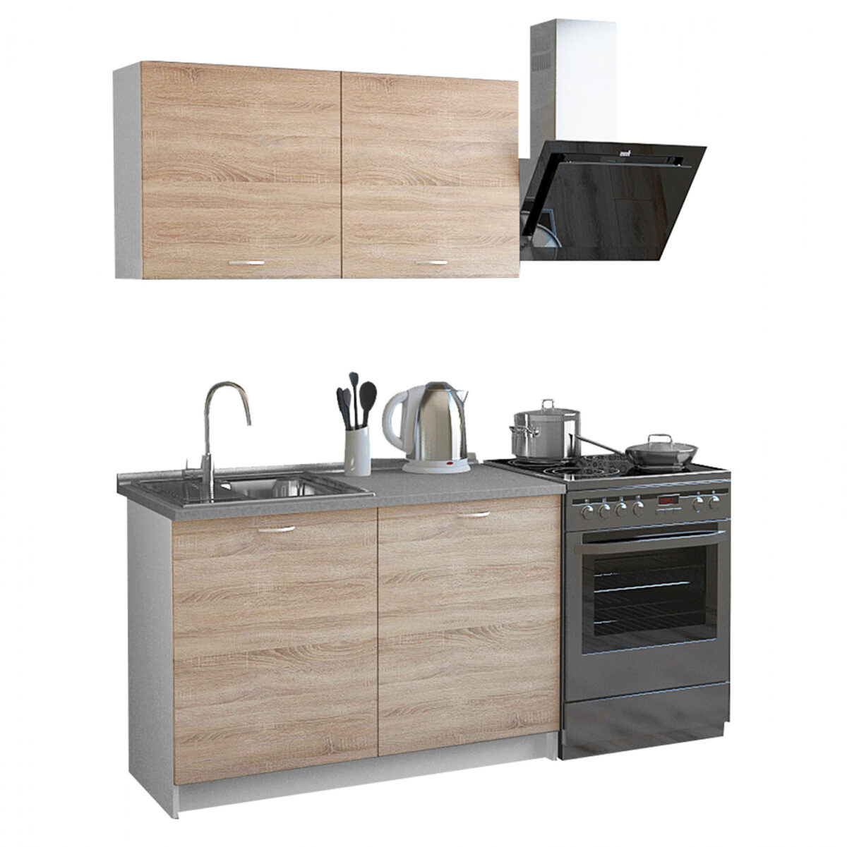 ΣΥΝΘΕΣΗ ΚΟΥΖΙΝΑΣ BLAINE ΜΕΛΑΜΙΝΗ SONAMA-ΛΕΥΚΟ LH10.2439 120x46-29,2εκ. - Image 1